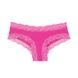 Трусики-чики женские хлопковые с кружевом Victoria's Secret Lace-Waist Cotton Cheeky Panty малиновые 6ue-hz1-l47 фото 1