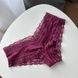 Трусики-чіки жіночі люксові з мереживом Victoria's Secret бордові okl-5h5-boa фото 2