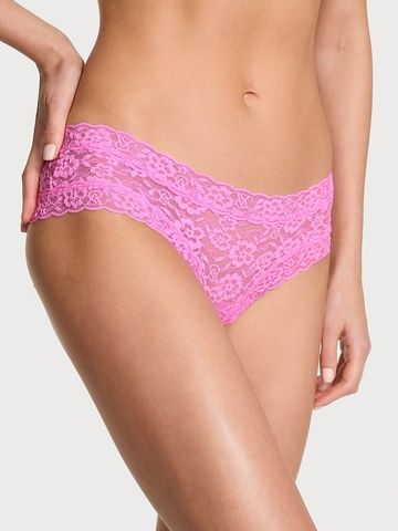 Трусики-чики женские кружевные Victoria's Secret Lace- Cheeky Panty розовые  hhy-hq3-fcc фото