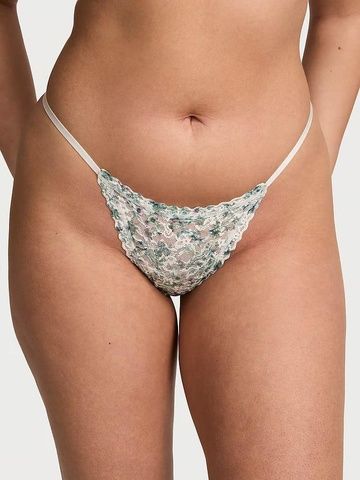 Трусики-стринги женские кружевные Victoria's Secret&nbsp;Lace String Thong Panty белые yy1-9jx-v5g фото