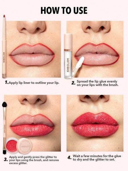 Набір для губ (олівець+блиск+глітер) Sheglam Lip Dazzler Glitter Center Stage 579-a30 фото