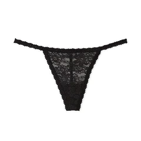 Трусики-стринги женские PINK Victoria's Secret Wink V-String Panty черные egk-9u3-6h6 фото