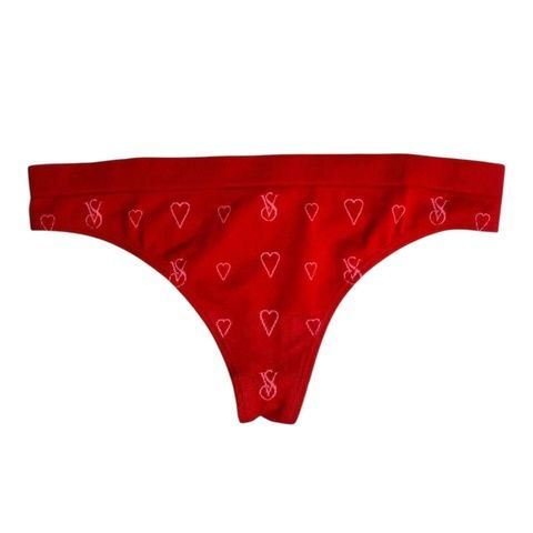 Трусики-стринги женские с микрофибры Victoria's Secret Seamless Thong Panty красные 518-3k8-q0z фото