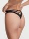 Трусики-стринги женские люксовые Victoria's Secret Strappy Back High-Leg Thong Panty черные 969-cqt-q5o фото 1