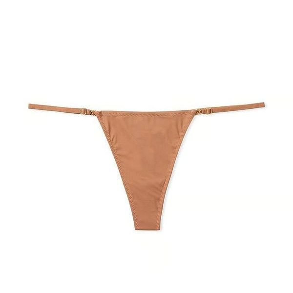 Трусики-стринги женские люксовые Victoria's Secret Adjustable String Thong Panty светло-коричневые 04j-f4t-449 фото