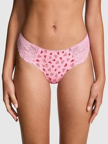Трусики-стринги женские бесшовные PINK Victoria's Secret No-Show Thong Panty розовые vum-c9j-r1i фото