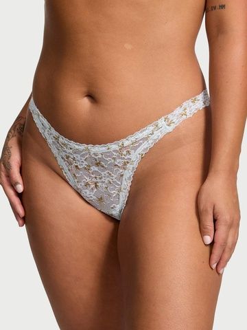 Трусики-бразилиана женские кружевные Victoria's Secret Lace Brazilian Panty голубые oh0-e88-vcw фото
