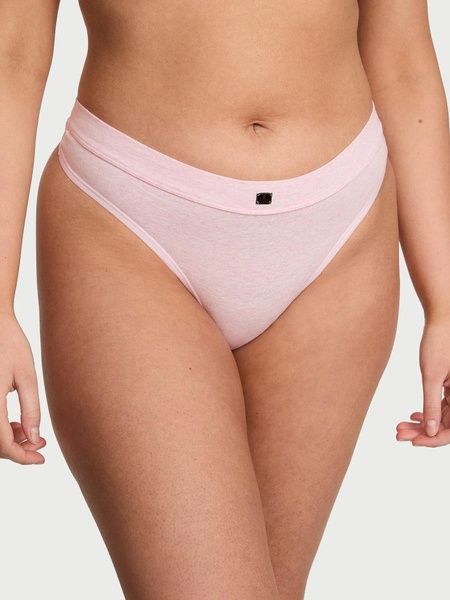 Трусики-стринги женские хлопковые с логотипом Victoria's Secret Logo Cotton Thong Panty розовые b1e-kmh-mjr фото