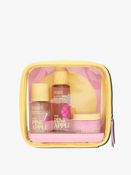 Подарунковий набір Victoria's Secret PINK Pineapple Let's Glow Away Shimmer Travel Set 25166998 фото
