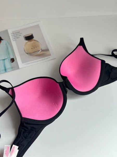 Бюстгальтер с пуш-ап PINK Victoria's Secret Push-Up Bra черный 4ag-djq-k3t фото
