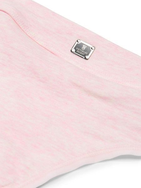 Трусики-стринги женские хлопковые с логотипом Victoria's Secret Logo Cotton Thong Panty розовые b1e-kmh-mjr фото