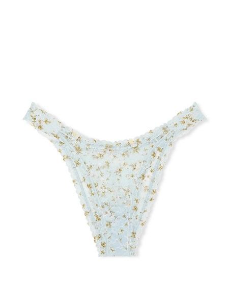 Трусики-бразиліана жіночі мереживні Victoria's Secret Lace Brazilian Panty блакитні oh0-e88-vcw фото