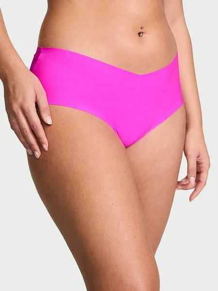 Трусики-чики женские бесшовные с кружевом Victoria's Secret No-Show Heart Mesh-Back Cheeky Panty фуксия xma-5co-ivs фото