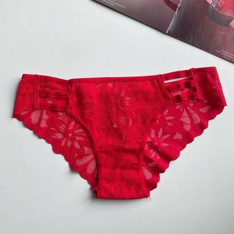 Трусики-чики женские кружевные PINK Victoria's Secret красные xg0-h83-m4v фото