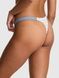 Трусики-стринги женские хлопковые PINK Victoria's Secret Logo Cotton Shine Micro Thong Panty белые 25g-nsz-hv3 фото 3
