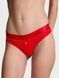 Трусики-стринги женские эластичные с логотипом Victoria's Secret Logo Micro Shine Thong Panty красные 7rx-71s-mfe фото 1