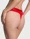 Трусики-стринги женские эластичные с логотипом Victoria's Secret Logo Micro Shine Thong Panty красные 7rx-71s-mfe фото 3