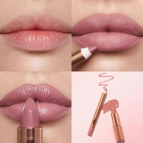 Набор для губ Charlotte Tilbury Mini Lipstick & Liner Set Pillow Talk Fair xaj-guw-4lf фото