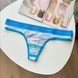 Трусики-стрінги жіночі бавовняні з лого Victoria's Secret Logo Cotton Thong Panty блакитні lns-z9e-qdk фото 1