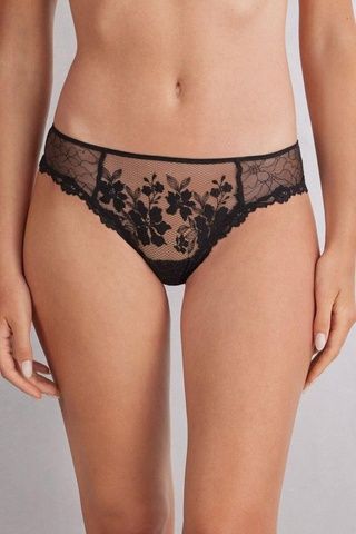 Трусики-бразилиана женские Intimissimi In Full Bloom Brazilian черные SB1319A3 фото