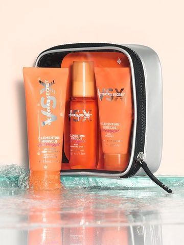 Подарунковий набір Victoria's Secret 3-Piece Clementine Hibiscus Feel Energized Travel Set 25164995 фото