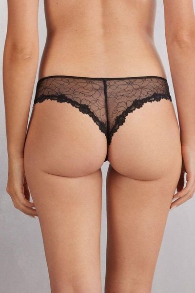 Трусики-бразилиана женские Intimissimi In Full Bloom Brazilian черные SB1319A3 фото