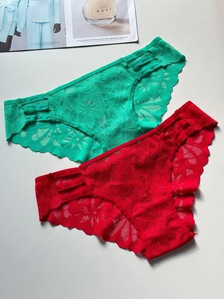 Трусики-чики женские кружевные PINK Victoria's Secret зеленые lrj-4kp-hc7 фото