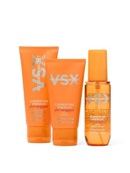 Подарунковий набір Victoria's Secret 3-Piece Clementine Hibiscus Feel Energized Travel Set 25164995 фото