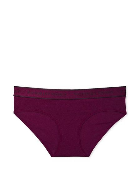 Трусики-хіпстер жіночі Victoria's Secret Logo Cotton Hiphugger Panty&nbsp;бордові 239-lnn-1fr фото