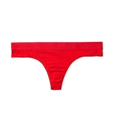 Трусики-стринги женские хлопковые Victoria's Secret Logo Cotton Thong Panty красные 18j-hsg-ux1 фото