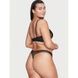 Трусики-стринги женские кружевные люксовые Victoria's Secret Floral Embroidered Thong Panty черные azh-qbw-t9c фото 6