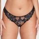 Трусики-стринги женские кружевные люксовые Victoria's Secret Floral Embroidered Thong Panty черные azh-qbw-t9c фото 1