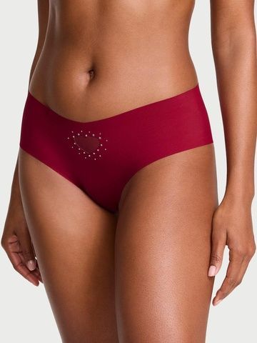 Трусики-чики женские бесшовные Victoria's Secret Heart Cut-Out Cheeky Panty красные 0ez-g1t-zkr фото