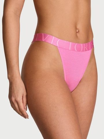 Трусики-бразилиана женские хлопковые с логотипом Victoria's Secret Exploded Logo Cotton 90s Brief Panty розовые  mvf-kny-hif фото