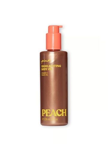 Масло-бронзатор для тела с шимером PINK Victoria's Secret Shimmer Peach Highlighting Oil, 236 мл 60b-a1b фото