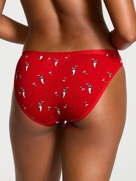 Трусики-бикини женские хлопковые Victoria's Secret Stretch Cotton Bikini Panty красные 2lz-7n6-uma фото