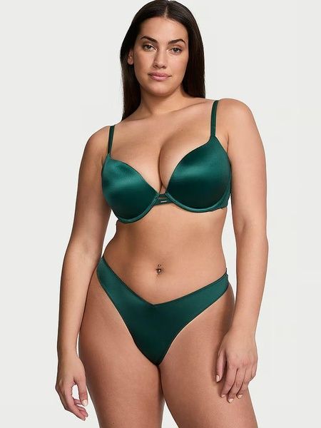 Трусики-стринги женские люксовые Victoria's Secret Strappy Back High-Leg Thong Panty зеленые 3x7-yw4-su7 фото