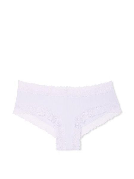 Трусики-чики женские хлопковые с кружевом&nbsp;PINK Victoria's Secret Wink Lace-Trim Cheeky Panty светло-сиреневые m05-pib-28l фото
