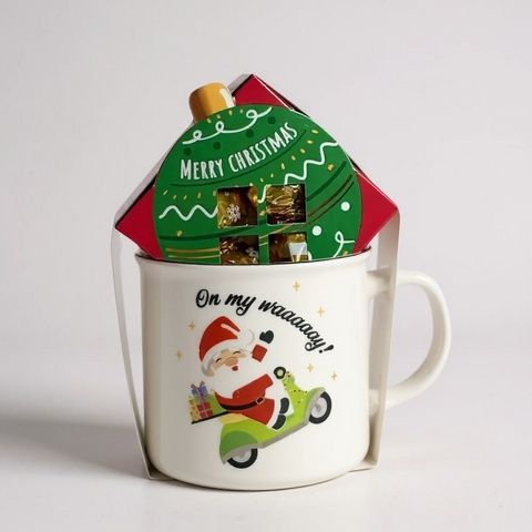 Подарочная чашка с конфетами новогодняя Merry Christmas On my way 5b7-7a4 фото