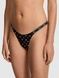 Трусики-стринги жіночі бавовняні PINK Victoria's Secret Logo Cotton Shine Micro Thong Panty чорні  o9j-39p-b4w фото 1
