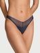 Трусики-стринги жіночі бавовняні Victoria's Secret Stretch Pointelle High-Leg Scoop Thong Pantyy сині  0ul-8q8-6sc фото 1