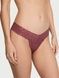 Трусики-стринги женские кружевные Victoria's Secret Lace Thong Panty бордовые  mgy-xwk-xu7 фото 1