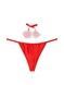 Трусики-стринги женские Victoria's Secret Satin Pom Pom V-String Panty красные sah-7vd-c26 фото 1