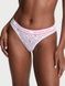 Трусики-стринги женские хлопковые Victoria's Secret Logo Cotton Thong Panty белые  d3l-jx7-yid фото 1
