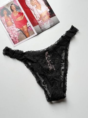 Трусики-бразилиана женские кружевные Victoria's Secret черные cqz-aoq-5ak фото