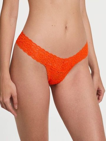 Трусики-стринги женские кружевные Victoria's Secret Lace Thong Panty оранжевые fi6-06m-20u фото