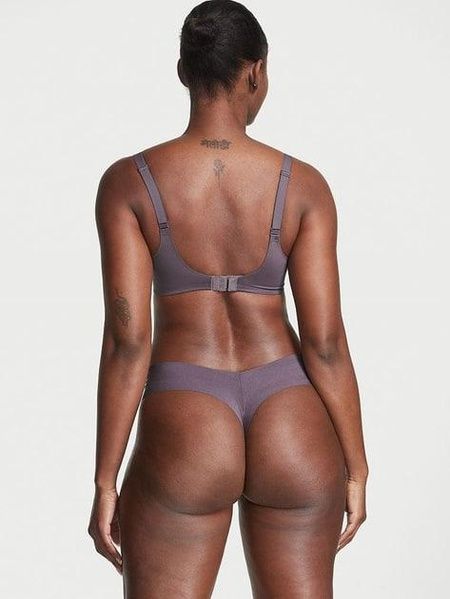 Трусики-стрінги жіночі безшовні Victoria's Secret No-Show Thong Panty сірі xon-fwq-d8h фото
