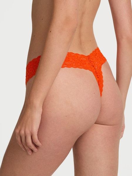 Трусики-стрінги жіночі мереживні Victoria's Secret Lace Thong Panty помаранчеві fi6-06m-20u фото