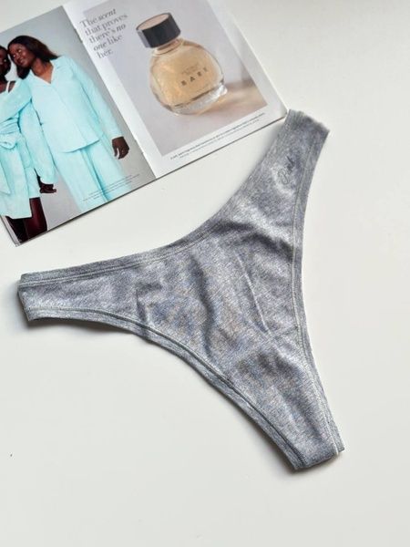 Трусики-стринги женские PINK Victoria's Secret Thong Panty серые 4wc-rs9-cne фото