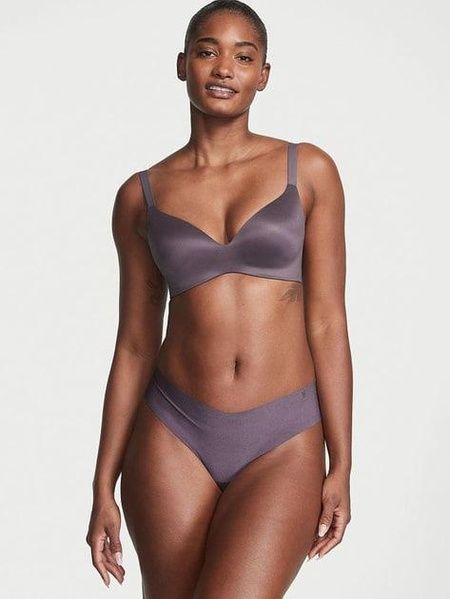 Трусики-стрінги жіночі безшовні Victoria's Secret No-Show Thong Panty сірі xon-fwq-d8h фото